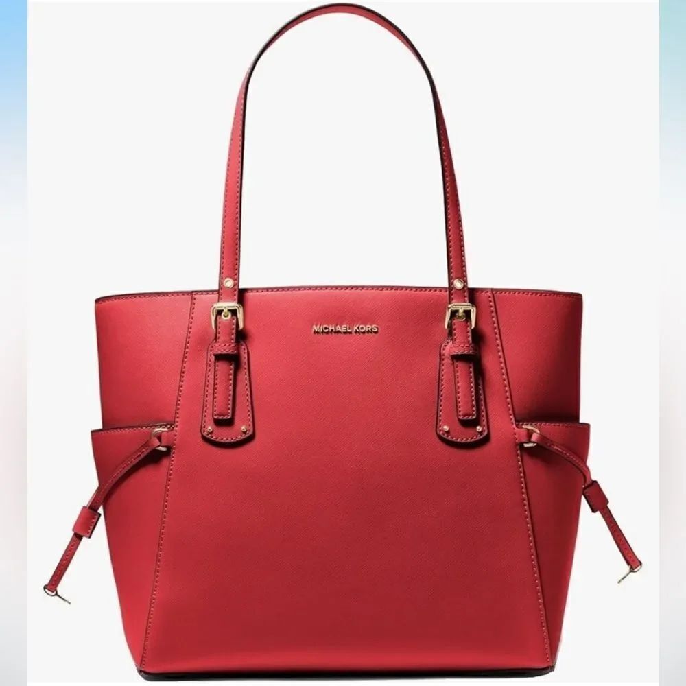 Michael Kors East West Voyager Tote in Red Flame NWTs